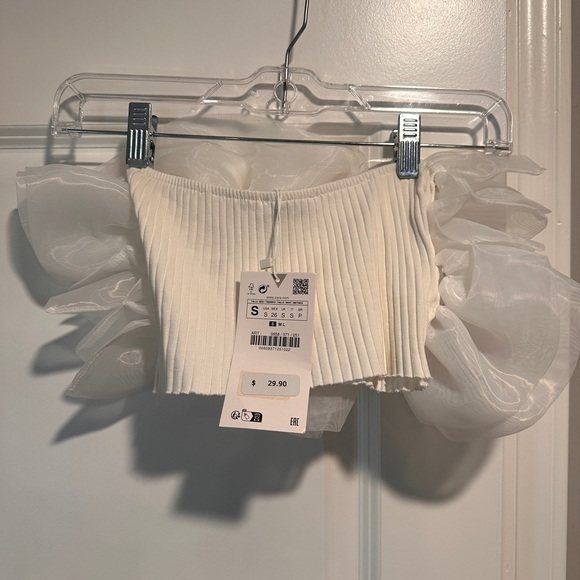 Zara Ruffle Strapless Crop Top - Picture 3 of 3